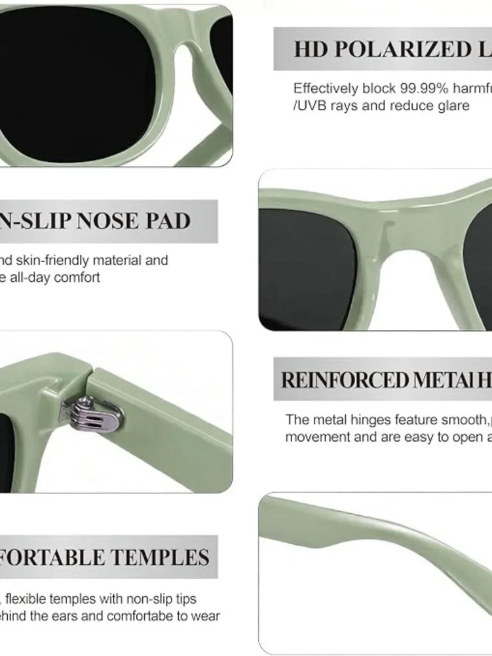 Retro Square Polarized Sunglasses - new in box